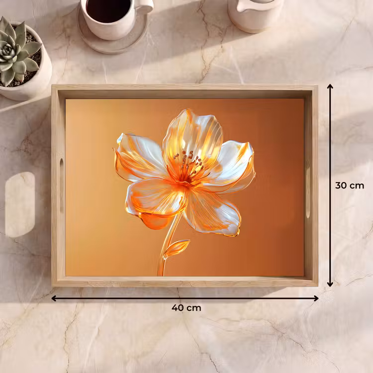 Dienblad - Glazen - Bloem - Oranje — 9