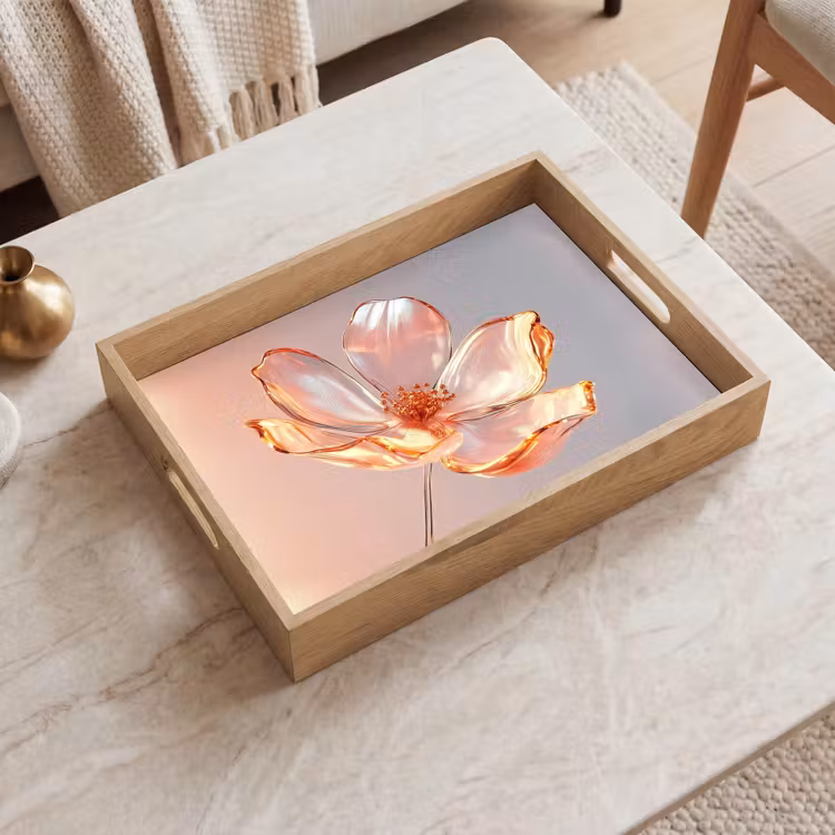 Dienblad - Glazen - Bloem - Roze — 2