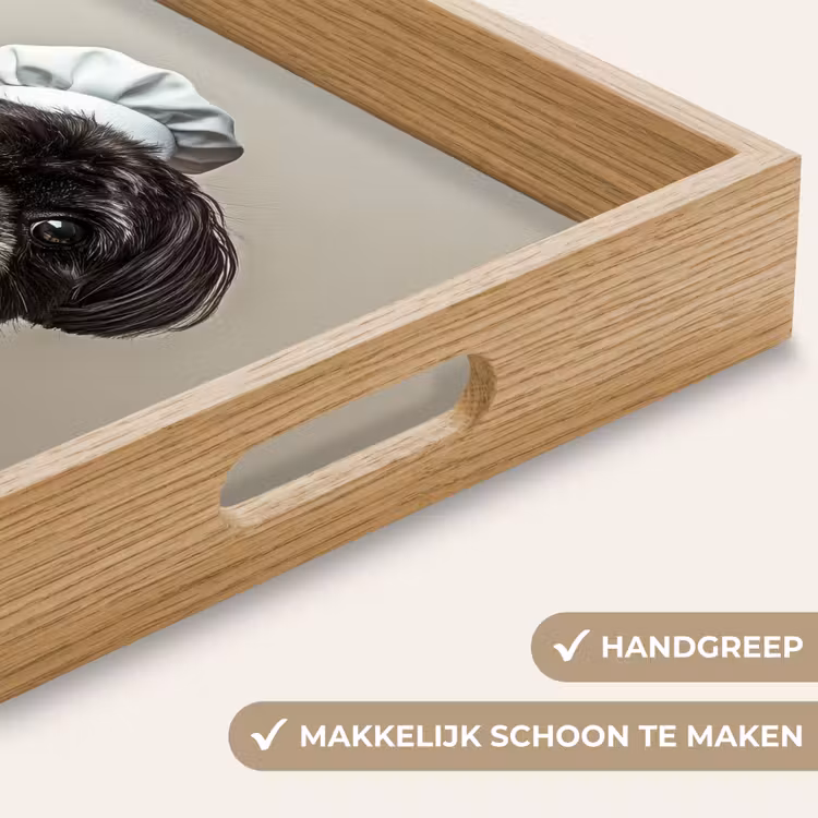Dienblad - Kokskleding - Zwart - Hondje — 5
