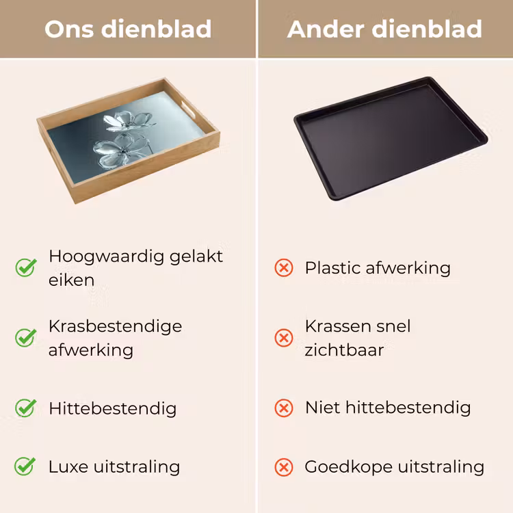 Dienblad - Kristal - Bloemen - Grijs — 3