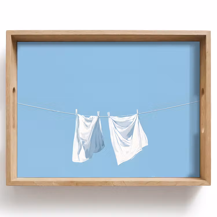 Dienblad - Lakens - Waslijn - Blauw - Minimalistisch — 1
