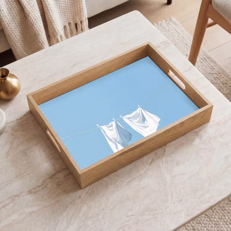 Dienblad - Lakens - Waslijn - Blauw - Minimalistisch — 2