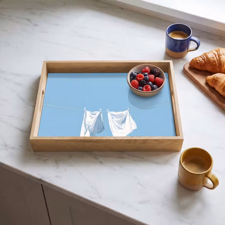 Dienblad - Lakens - Waslijn - Blauw - Minimalistisch — 4