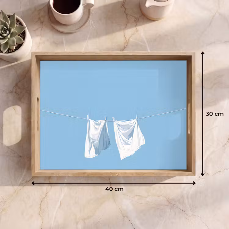Dienblad - Lakens - Waslijn - Blauw - Minimalistisch — 9