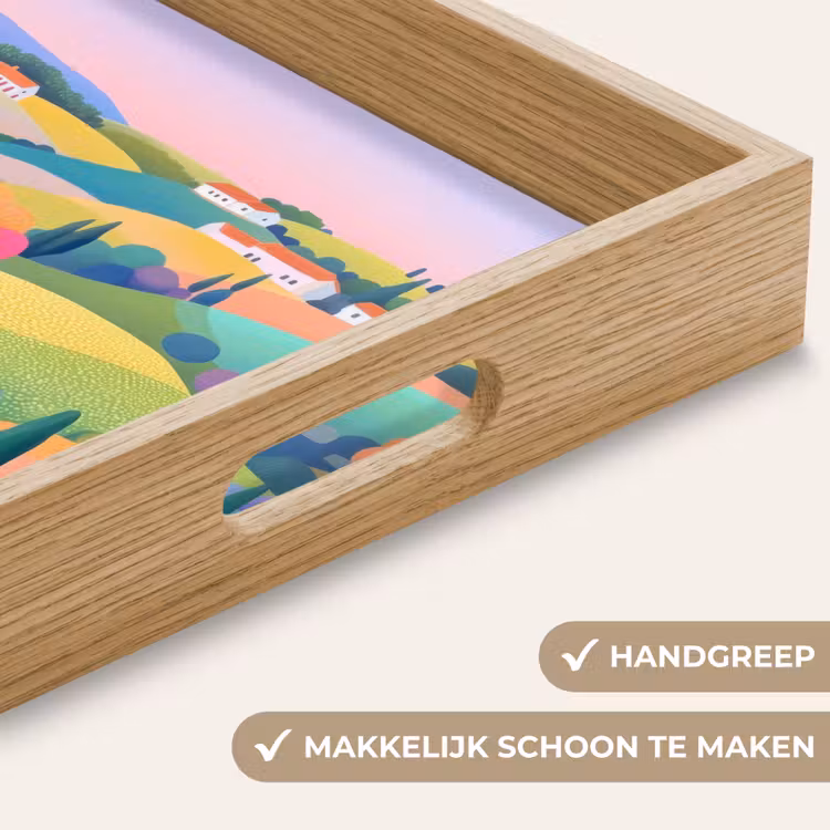 Dienblad - Landschap - Paars - Pastel - Huizen — 5