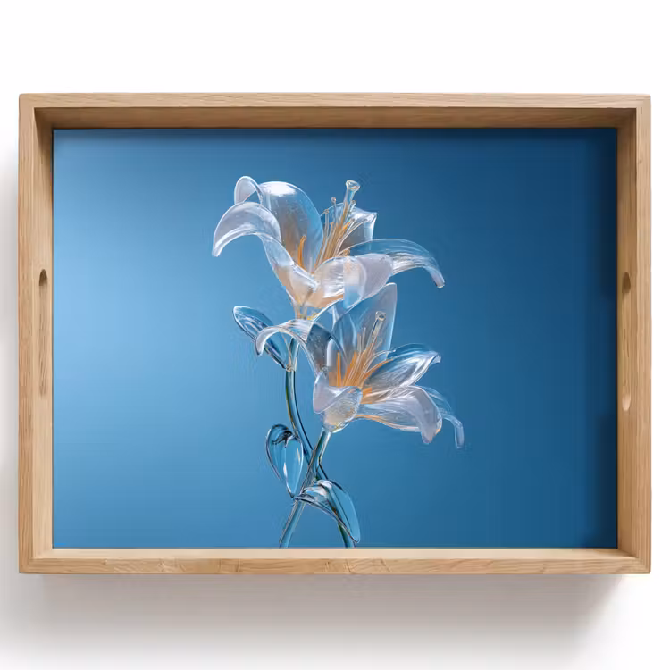 Dienblad - Lelies - Blauw - Glazen — 1