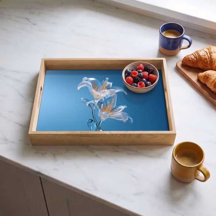 Dienblad - Lelies - Blauw - Glazen — 4