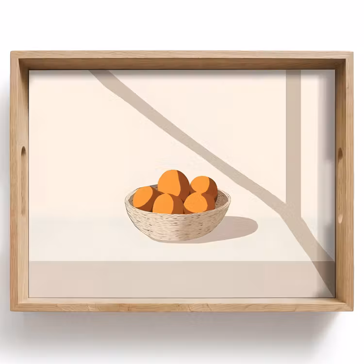 Dienblad - Mand - Fruit - Minimalistisch - Oranje — 1