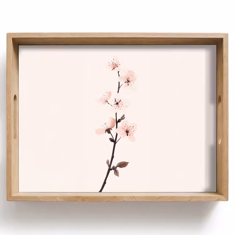 Dienblad - Minimalistisch - Bloesem - Tak - Roze — 1