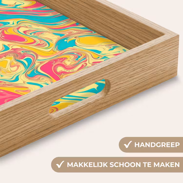 Dienblad - Geel - Roze - Blauw - Retro — 5