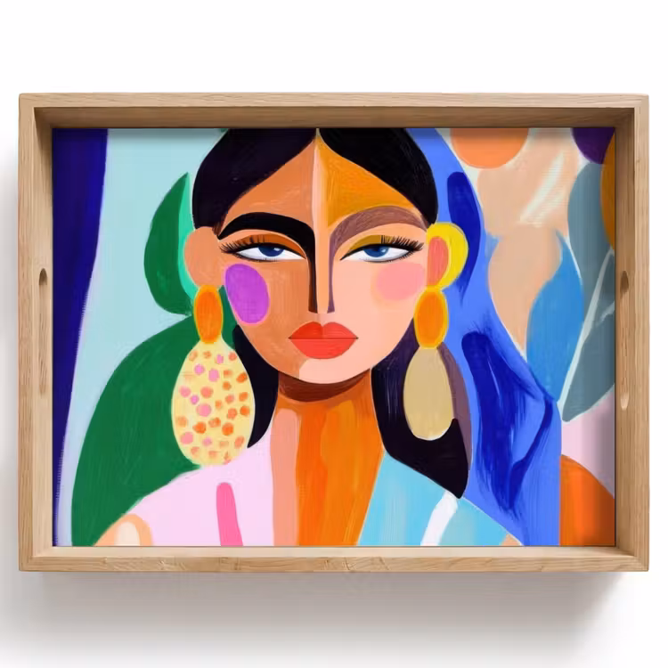 Dienblad - Portret - Vrouw - Modern — 1
