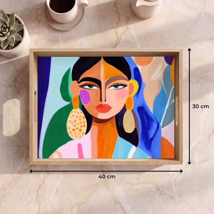 Dienblad - Portret - Vrouw - Modern — 9