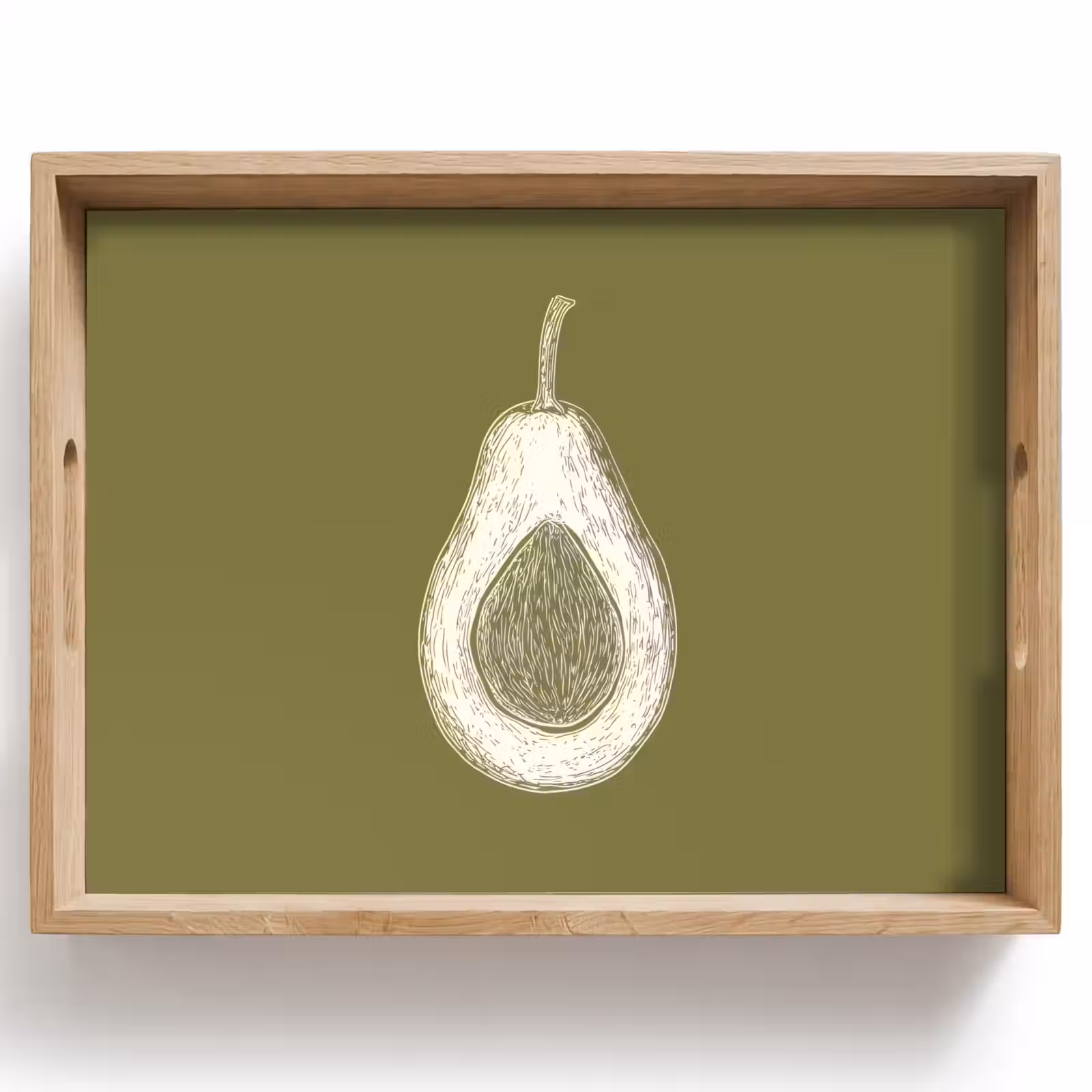 Dienblad - Avocado - Minimalistisch - Illustratie - Groen — 1