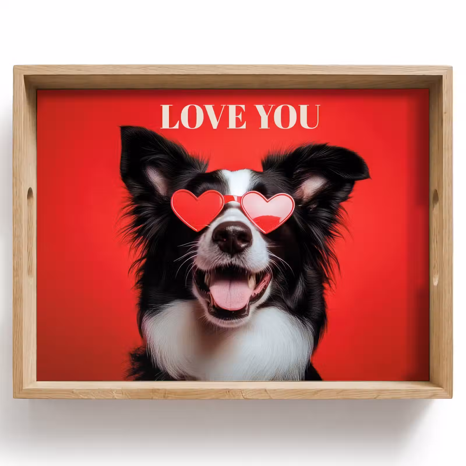 Dienblad - Hond - Hartjesbril - Loveyou - Rood — 1