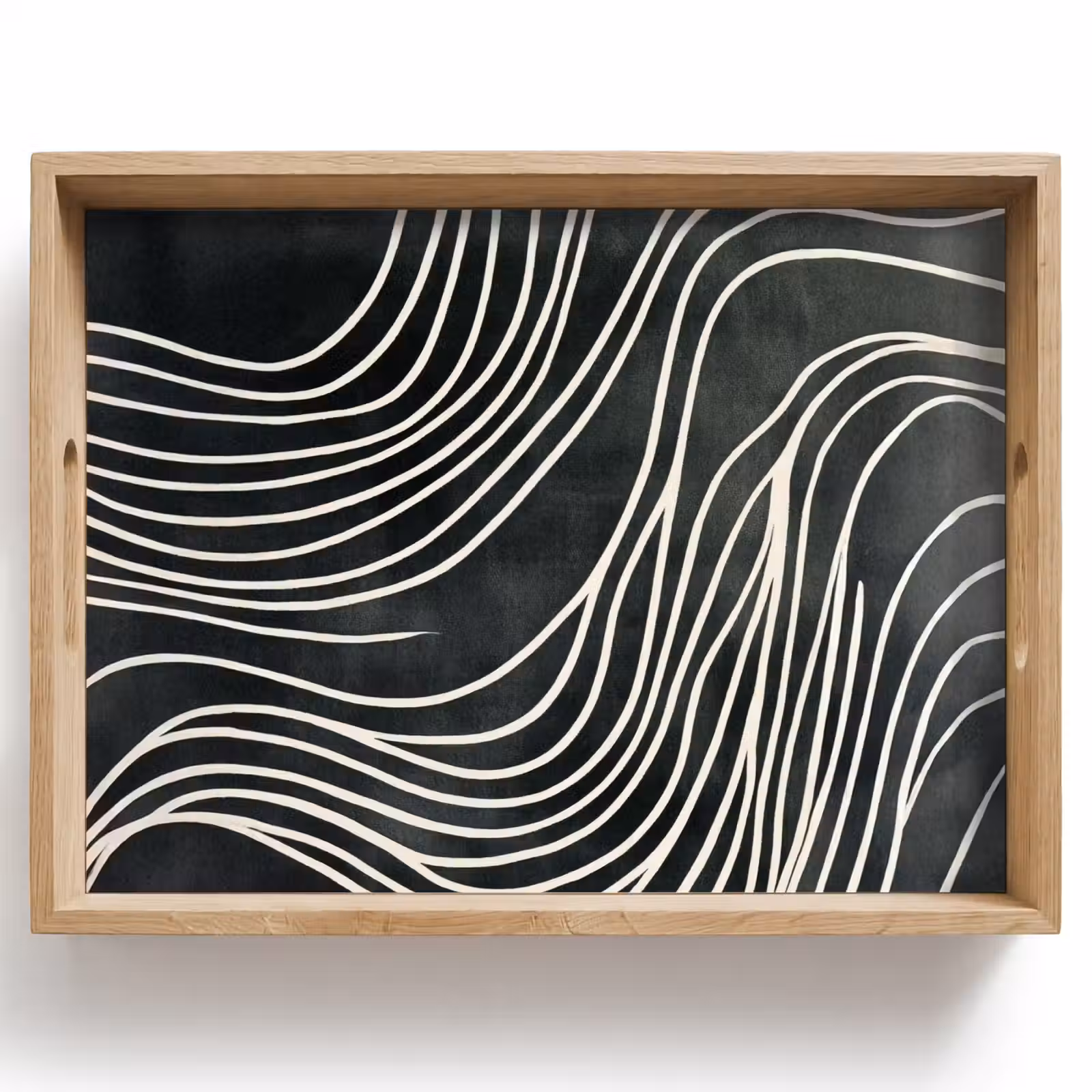 Dienblad - Lijnen - Patroon - Abstract - Wit — 1