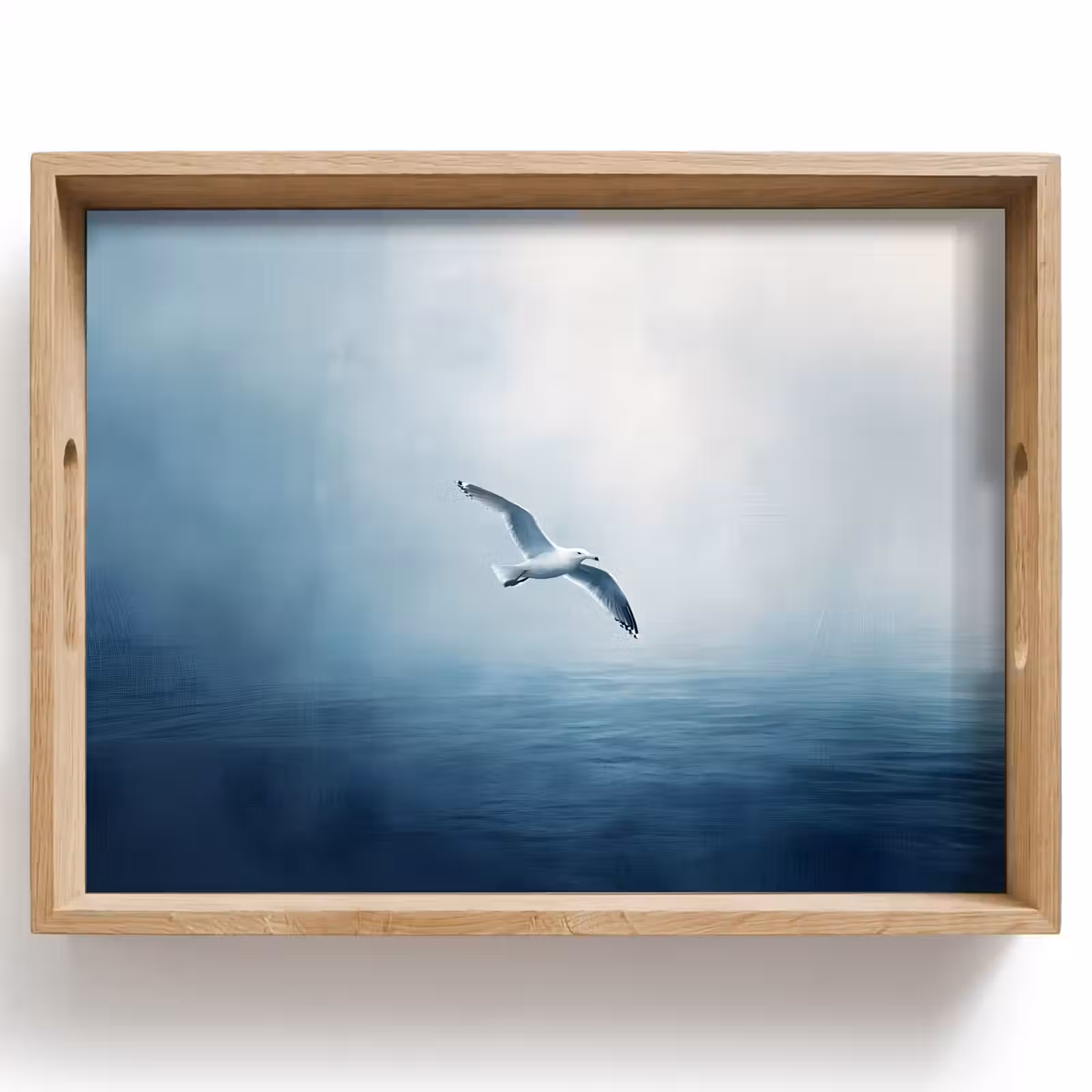 Dienblad - Meeuw - Wit - Zee - Mistig — 1