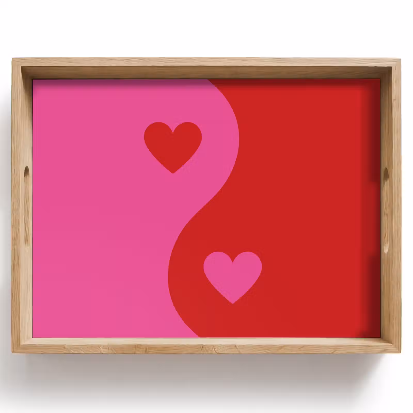 Dienblad - Minimalistisch - Rood - Roze - Hartjes — 1