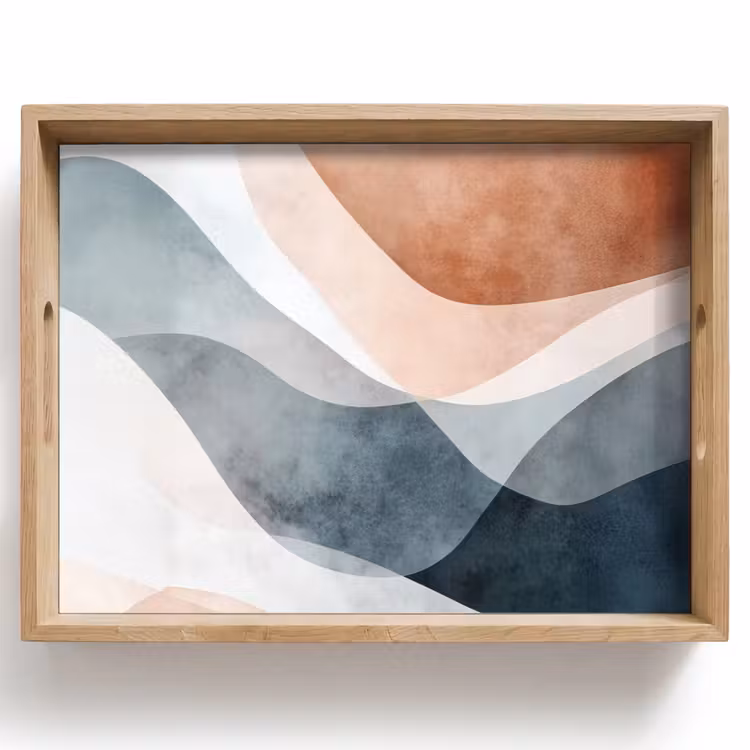 Dienblad - Abstract - Golven - Blauw — 1