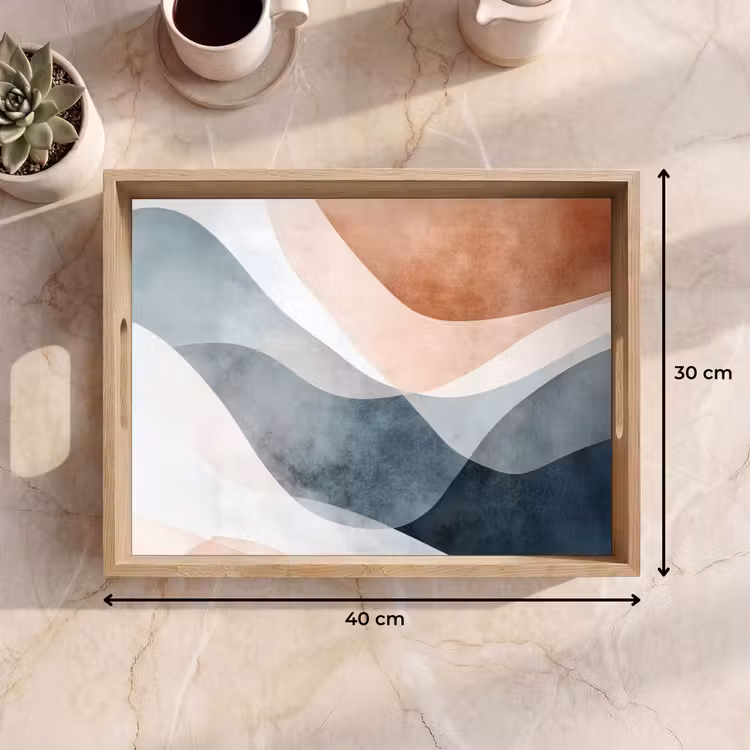 Dienblad - Abstract - Golven - Blauw — 9