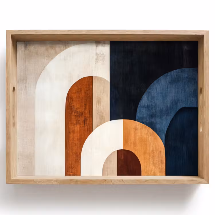 Dienblad - Abstract - Vormen - Donkerblauw — 1