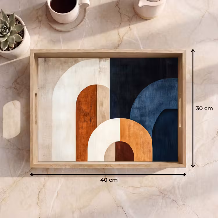 Dienblad - Abstract - Vormen - Donkerblauw — 9
