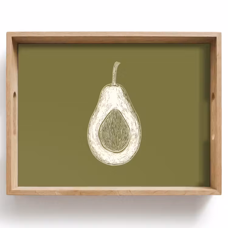 Dienblad - Avocado - Minimalistisch - Illustratie - Groen — 1