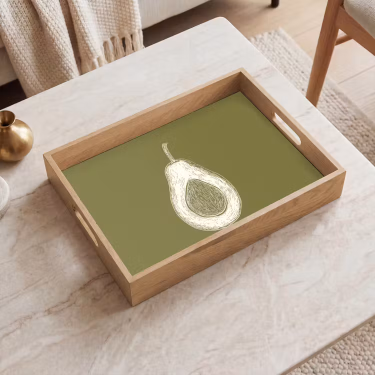 Dienblad - Avocado - Minimalistisch - Illustratie - Groen — 2