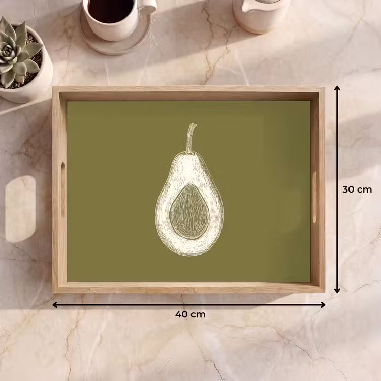 Dienblad - Avocado - Minimalistisch - Illustratie - Groen — 9