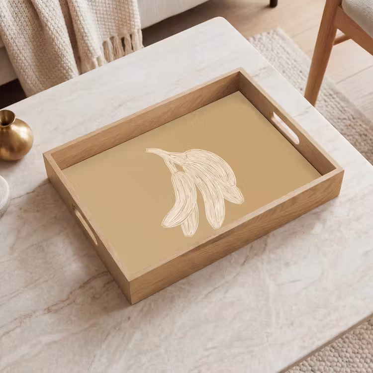 Dienblad - Bananen - Beige - Lijntekening - Minimalistisch — 2