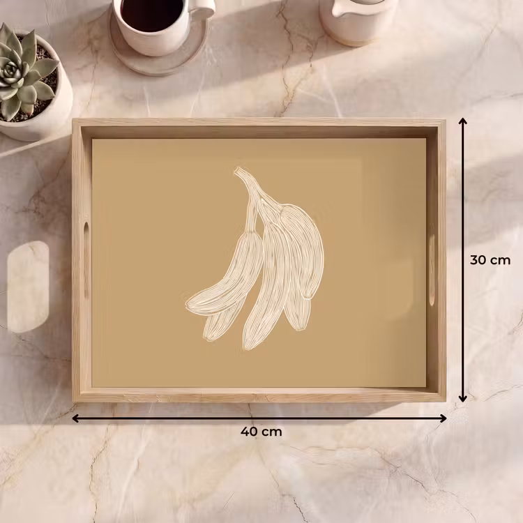Dienblad - Bananen - Beige - Lijntekening - Minimalistisch — 9