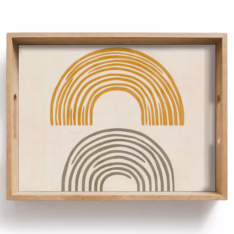 Dienblad - Bogen - Lijnen - Oranje - Minimalistisch — 1
