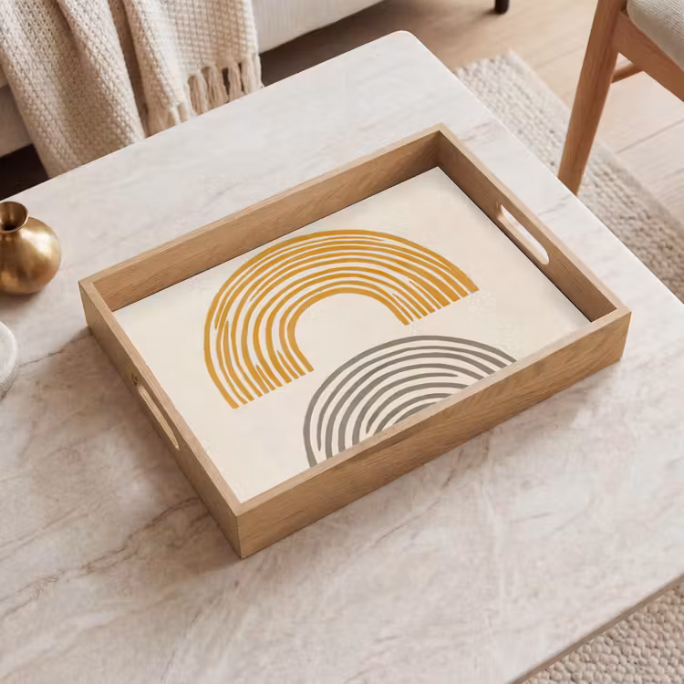 Dienblad - Bogen - Lijnen - Oranje - Minimalistisch — 2