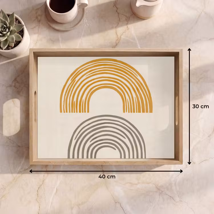 Dienblad - Bogen - Lijnen - Oranje - Minimalistisch — 9