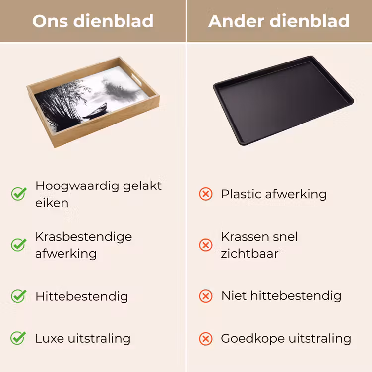 Dienblad - Boot - Rivier - Bamboe - Wit — 3