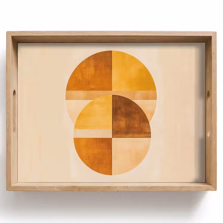 Dienblad - Cirkels - Geel - Minimalistisch — 1