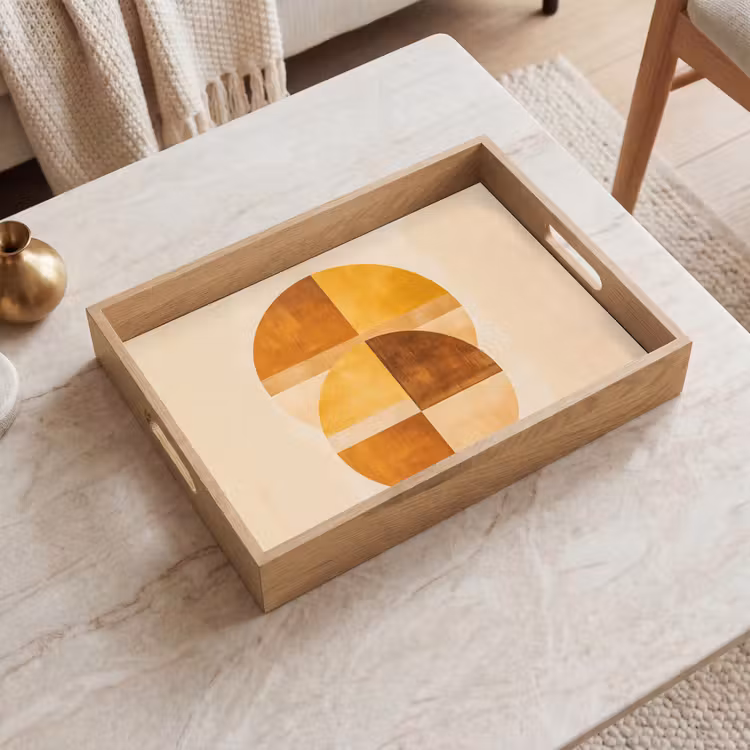 Dienblad - Cirkels - Geel - Minimalistisch — 2