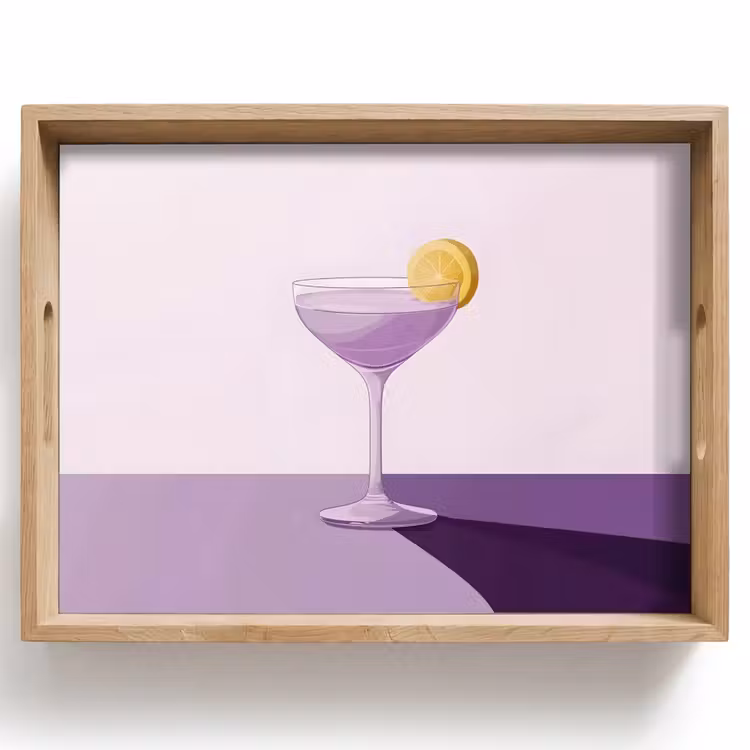 Dienblad - Cocktail - Paars - Minimalistisch - Citroen — 1
