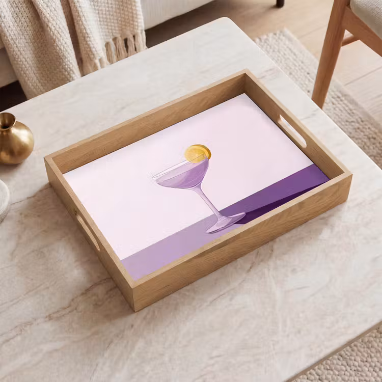 Dienblad - Cocktail - Paars - Minimalistisch - Citroen — 2