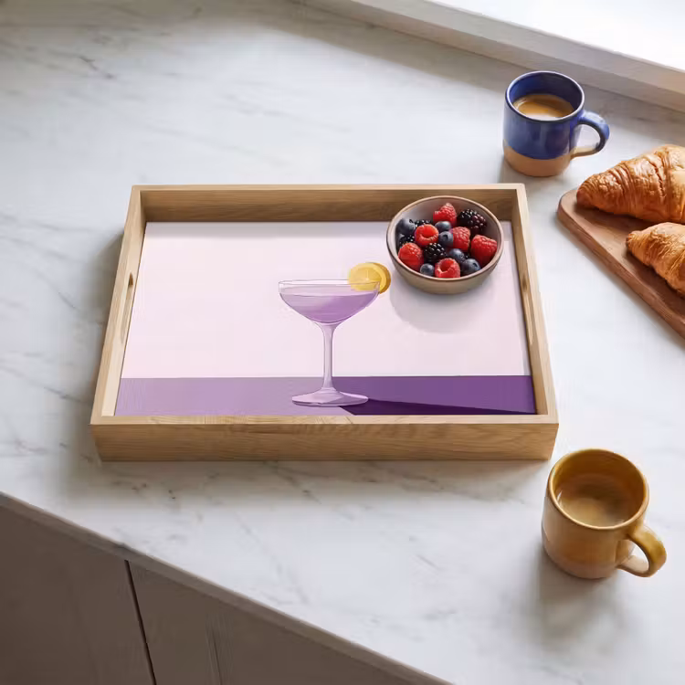 Dienblad - Cocktail - Paars - Minimalistisch - Citroen — 4