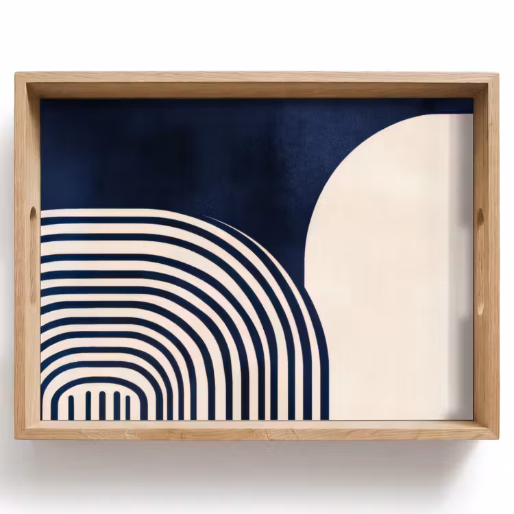 Dienblad - Donkerblauw - Abstract - Lijnen — 1