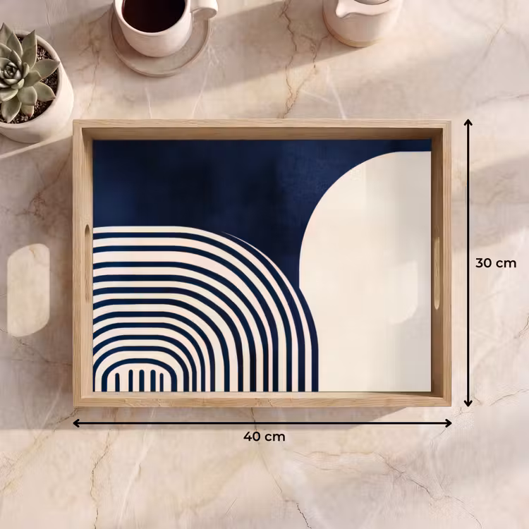 Dienblad - Donkerblauw - Abstract - Lijnen — 9