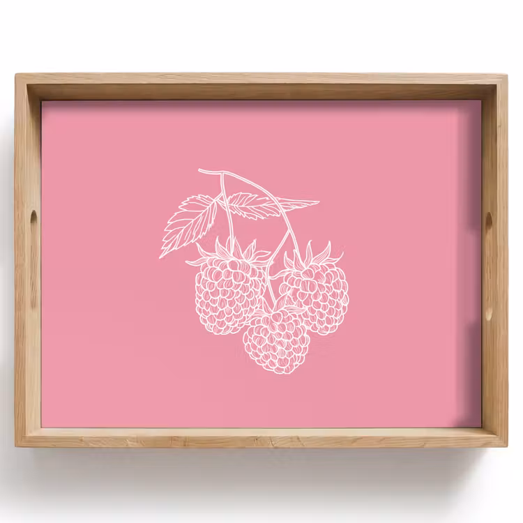 Dienblad - Frambozen - Steel - Getekend - Roze — 1