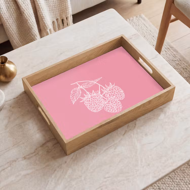 Dienblad - Frambozen - Steel - Getekend - Roze — 2