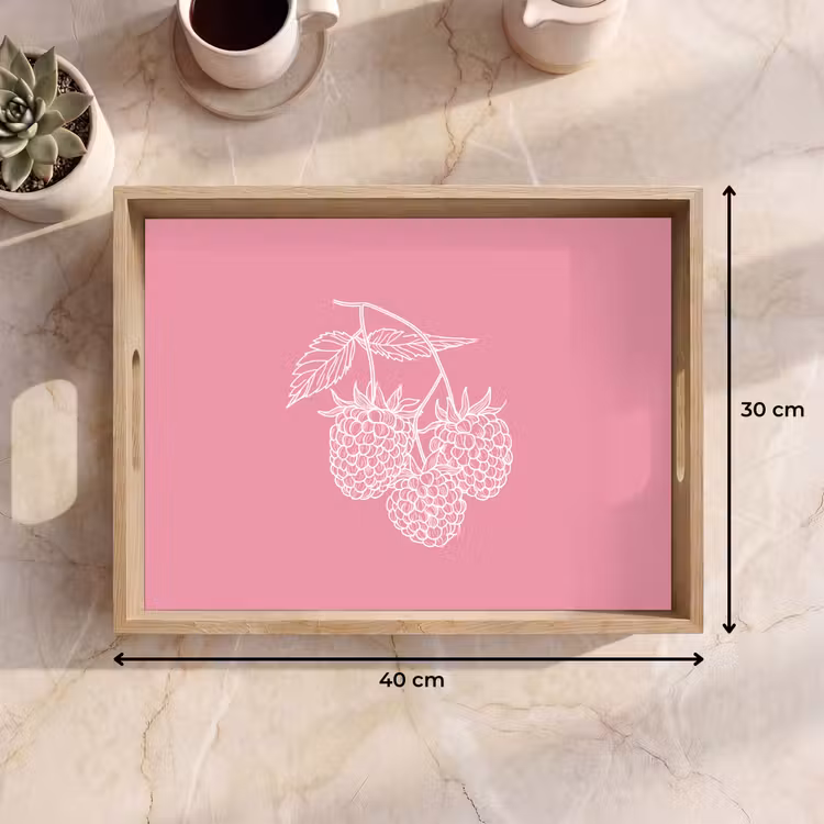 Dienblad - Frambozen - Steel - Getekend - Roze — 9