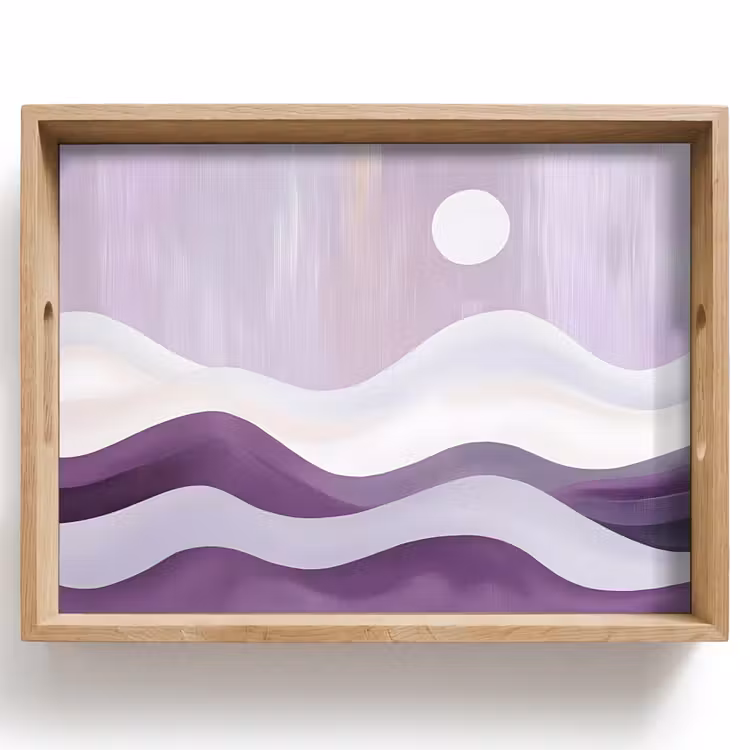 Dienblad - Golven - Heuvels - Abstract - Paars — 1