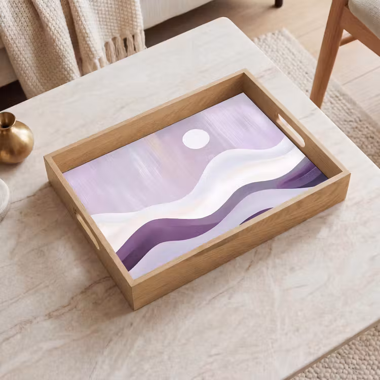 Dienblad - Golven - Heuvels - Abstract - Paars — 2