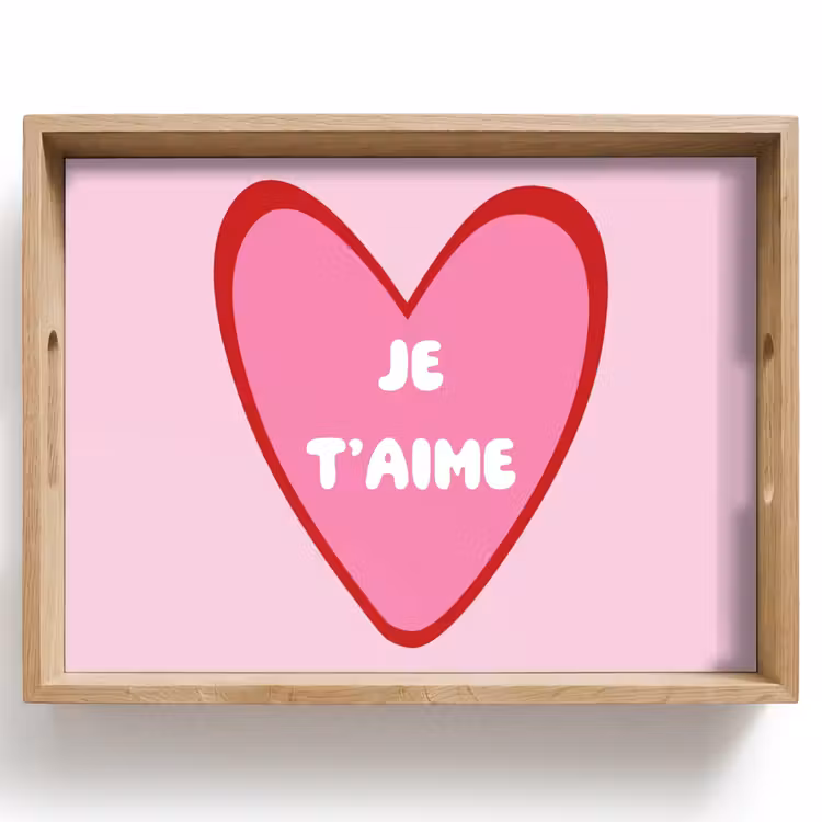 Dienblad - Hart - Frans - Valentijn - Roze — 1
