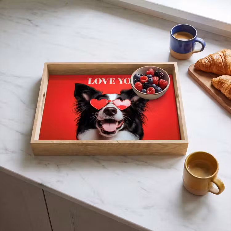 Dienblad - Hond - Hartjesbril - Loveyou - Rood — 4