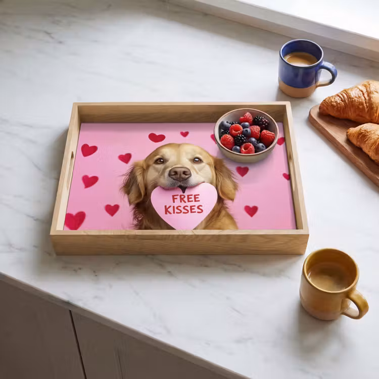 Dienblad - Hond - Kiss- Valentijn - Hartjes — 4