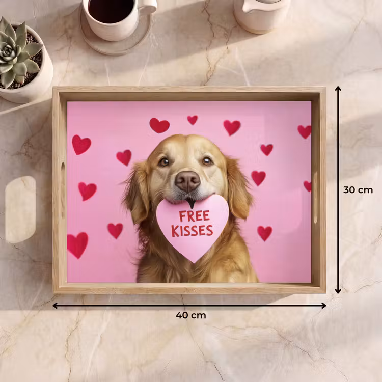 Dienblad - Hond - Kiss- Valentijn - Hartjes — 9